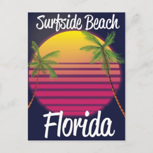 Surfside Beach Florida vintage reisposter Briefkaart