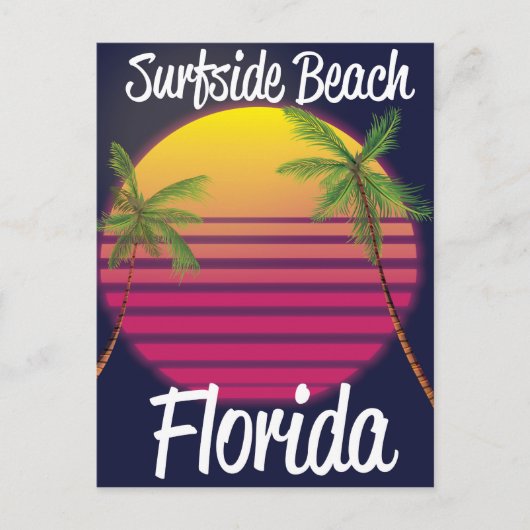 Surfside Beach Florida vintage reisposter Briefkaart (Voorkant)