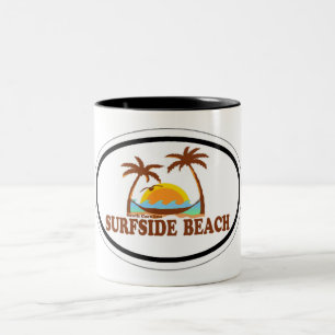 Surfside Beach. Tweekleurige Koffiemok