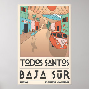 Surfside Bliss Print - Vintage VW Bus en Mexicaans