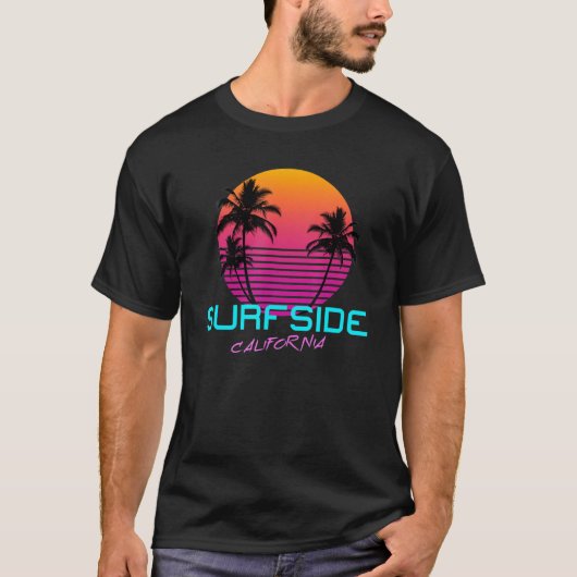 Surfside California Retro 80's T-shirt (Voorkant)