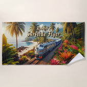 Surfside Flyer Diesel Train op het strand Strandlaken (Voorkant)