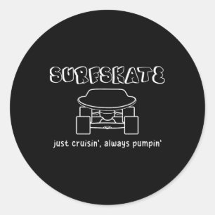 Surfskate Skateboard Surfskating Surf Skater Gewoo Ronde Sticker