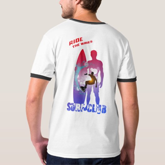 Surfsport | Mannen Ringer T-shirt (Achterkant volledig)