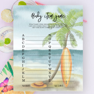 Surfstrand - Babyartikelspel. Baby Shower-spel