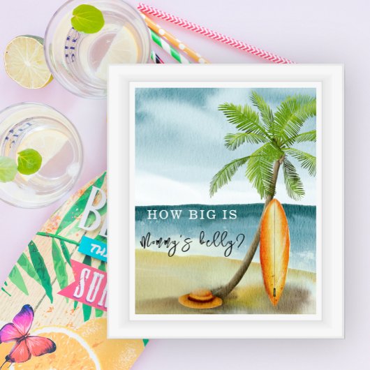 Surfstrand - Hoe groot is mama's buik Poster