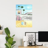 Surfstrand in San Diego Poster (Thuiskantoor)