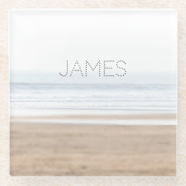 Surfstrand op maat glazen onderzetter