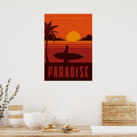 Surfstrand Paradise Poster (Keuken)