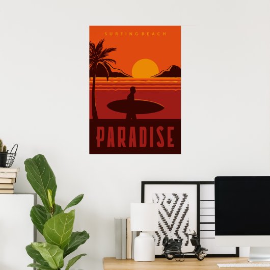 Surfstrand Paradise Poster (Thuiskantoor)