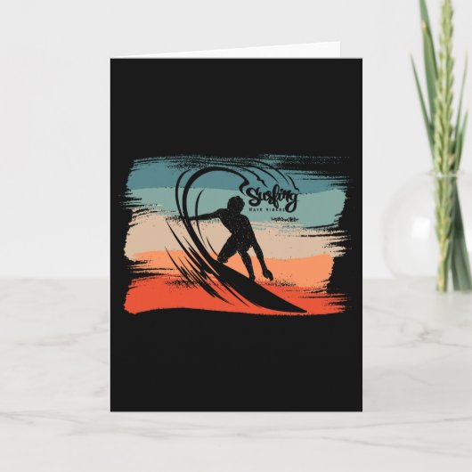 Surfstrand Surfer Bord Surfen Kaart (Voorkant)