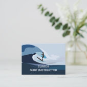 Surfstrand Surfing Surf Instructeur Visitekaartje (Staand voorkant)