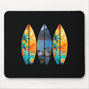 Surfstrand Surfplank Retro Tropisch Hawaï Palm Muismat