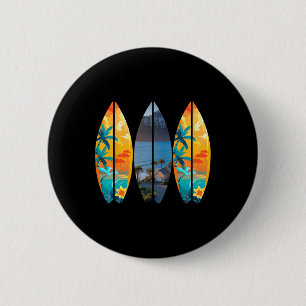 Surfstrand Surfplank Retro Tropisch Hawaï Palm Ronde Button 5,7 Cm