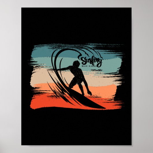 Surfstrand Surfplank surfen Poster (Voorkant)