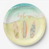 Surft omhoog Borden de Big One Surfer Verjaardag Papieren Bordje (Voorkant)