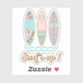 Surft omhoog! Pastel Boho Surfboards Sticker (Vel)