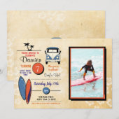 Surft omhoog! Surfen Verjaardag Beach Party Foto Kaart (Voorkant / Achterkant)