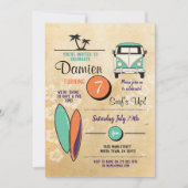 Surft omhoog! Surfen Verjaardagsfeestje Uitnodigen Kaart (Voorkant)