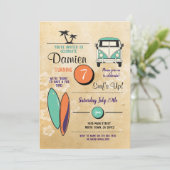 Surft omhoog! Surfen Verjaardagsfeestje Uitnodigen Kaart (Staand voorkant)