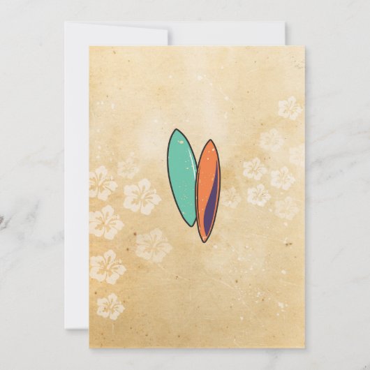 Surft omhoog! Surfen Verjaardagsfeestje Uitnodigen Kaart (Achterkant)