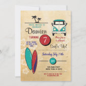 Surft omhoog! Surfende verjaardag Nodig het Beach  Kaart (Voorkant)