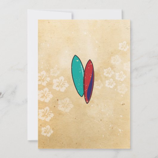 Surft omhoog! Surfende verjaardag Nodig het Beach  Kaart (Achterkant)
