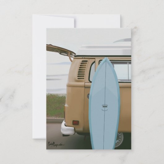 Surft omhoog | Surfplank Volkswagen Beach Painted  (Voorkant)