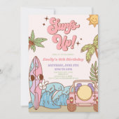 Surft omhoog! Surven Board Groovy Retro Verjaardag Kaart (Voorkant)