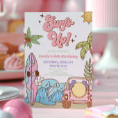 Surft omhoog! Surven Board Groovy Retro Verjaardag Kaart