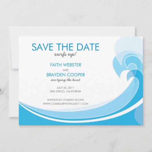 Surft omhoog! Weddenschappen De datum opslaan Save The Date (Voorkant)