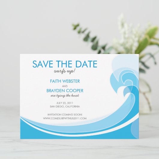 Surft omhoog! Weddenschappen De datum opslaan Save The Date (Staand voorkant)