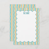 Surft op gepersonaliseerd monogram briefpapier bedankkaart (Voorkant / Achterkant)