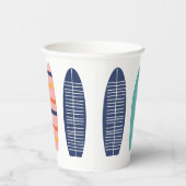 Surft op Retro Beach Girl Surfboard Papieren Bekers (Rechts)