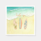 Surft op servetten De Big One Surfer Verjaardag (Voorkant)