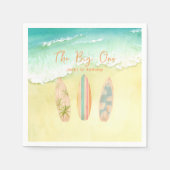 Surft op servetten De Big One Surfer Verjaardag (Voorkant)
