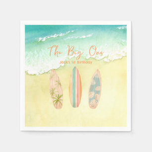 Surft op servetten De Big One Surfer Verjaardag