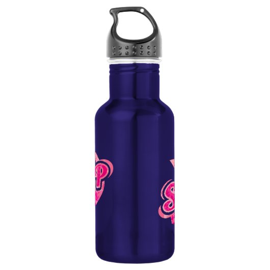 Surft op tekstmeisjes roze golf waterfles  (Achterkant)