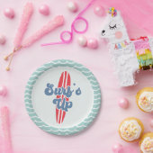 Surft up Beach Birthday Paper Borden Papieren Bordje (Feest)