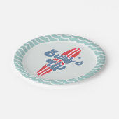 Surft up Beach Birthday Paper Borden Papieren Bordje (Gekanteld)