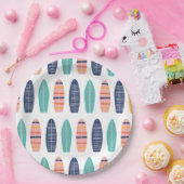 Surft UP Pink retro strand van surfboards Papa Papieren Bordje (Feest)
