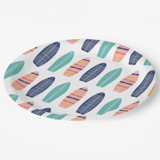 Surft UP Pink retro strand van surfboards Papa Papieren Bordje (Gekanteld)