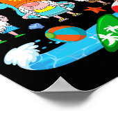 Surfteam Drie Kabouters Hawaiaans Surfen Zomer Poster (Hoek)