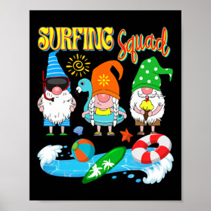 Surfteam Drie Kabouters Hawaiaans Surfen Zomer Poster