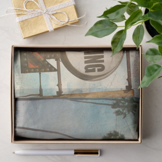 Surfteken Retro Beach Decoupage Papier (Geschenk)