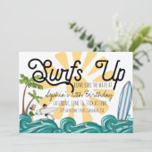 Surfthema verjaardagsuitnodiging kaart (Staand voorkant)