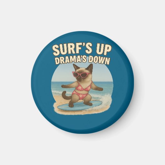 Surfthema voor Siamese Kat  Magneet (Voorkant)