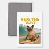 Surfthema voor Siamese kat  Magneet (Voorkant / Achterkant)