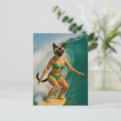 Surfthema voor Siamese kattenliefhebbers Briefkaart (Staand voorkant)