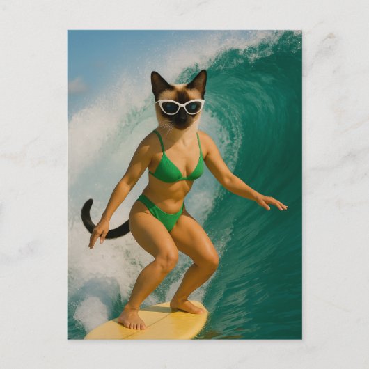 Surfthema voor Siamese kattenliefhebbers Briefkaart (Voorkant)
